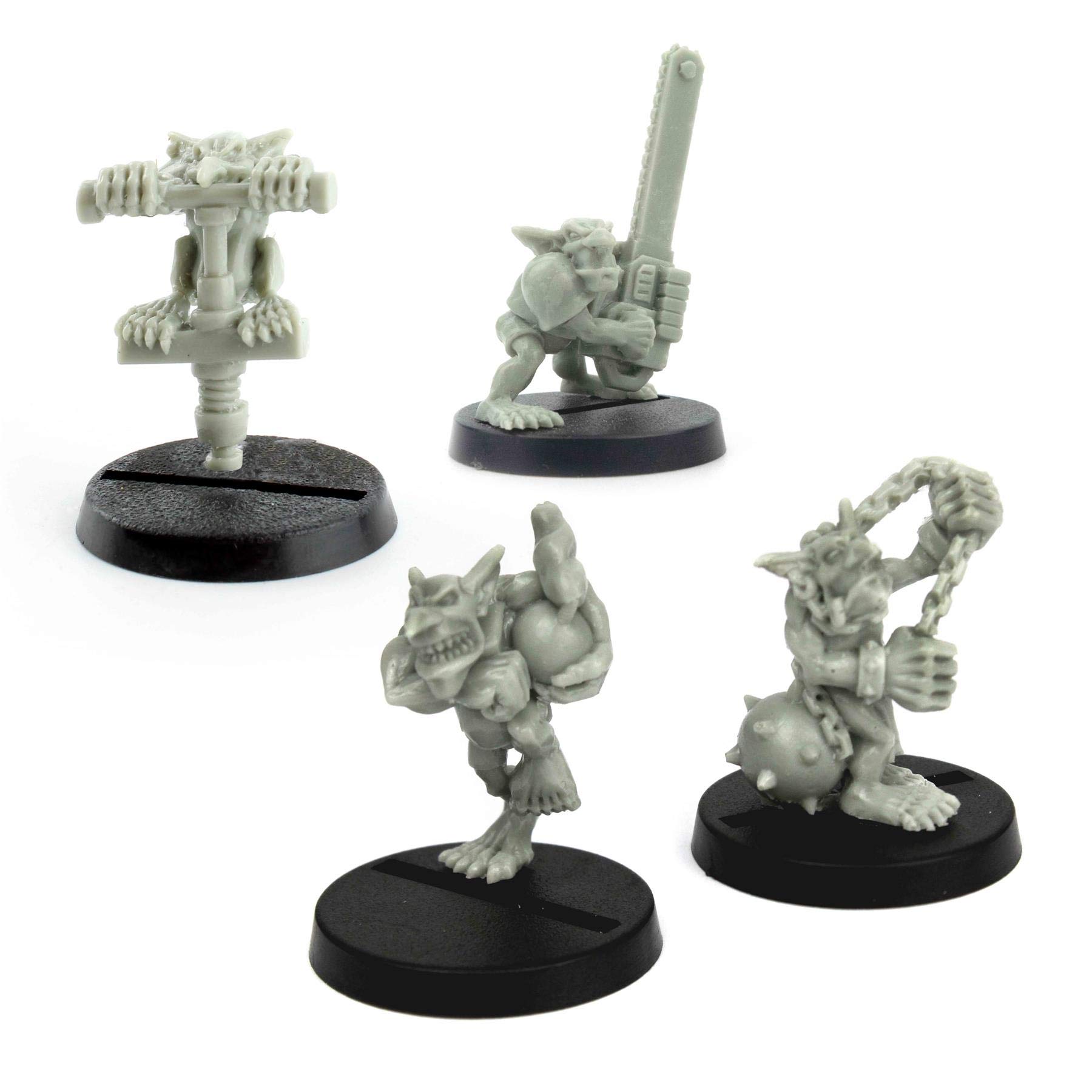 War World Gaming Gutrot Greenskins - Goblins Jugadores Estrella x 4 – 28mm Escala Fútbol Fantástico Minis Miniatura Personaje Fantasía Trol Duende Trasgo Pintar Colección Seguimiento Envío