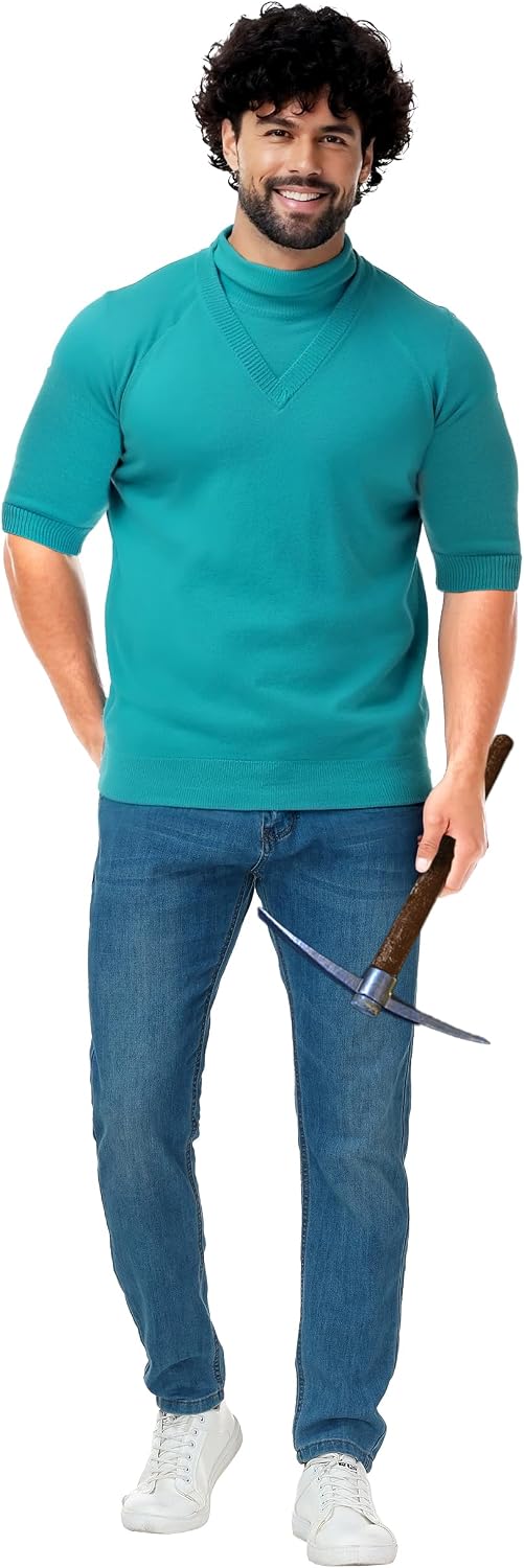 Men Halloween Costume Funny Party Cosplay Knit Sweater Adult Half Sleeve Pullover Top