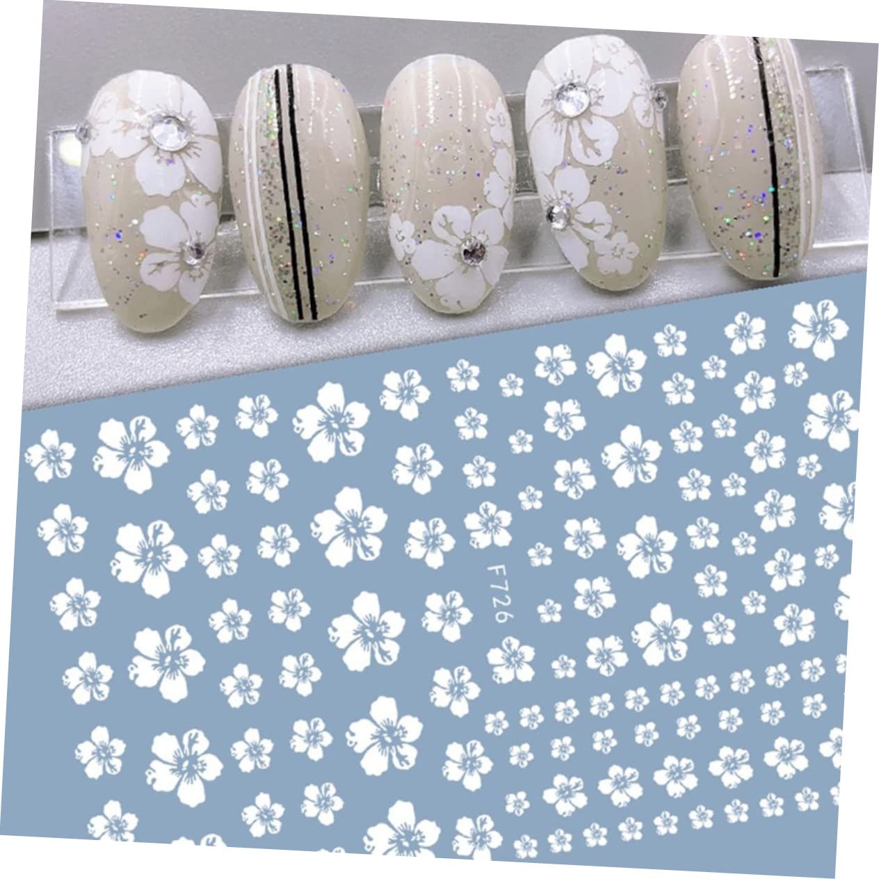 VALICLUD 5 Set Adesivi Per Unghie Fiori Giapponesi Nail Art Stickers Per Decorazioni Manicure Facili E Pratiche 30 Fogli*5