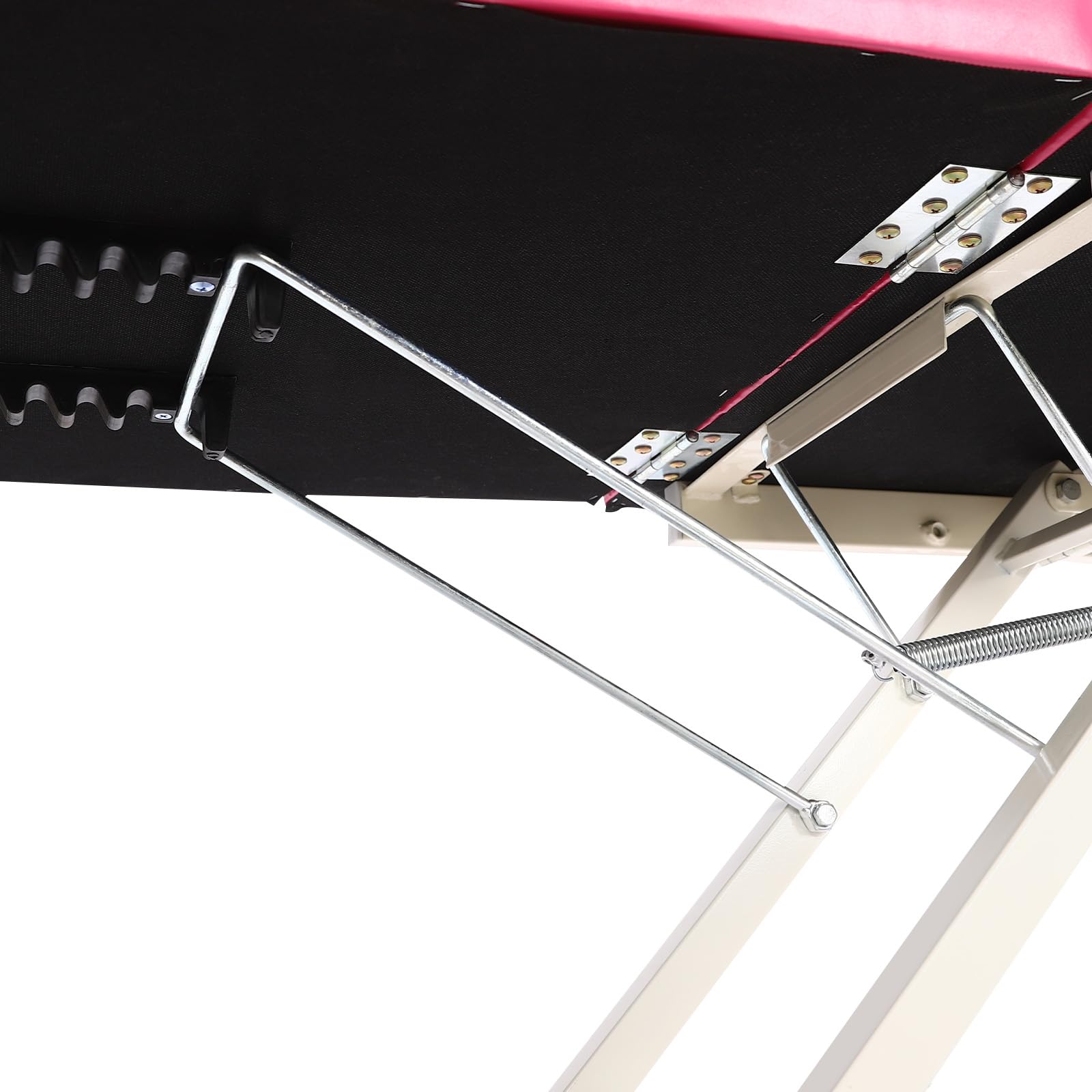 Kosmetikliege Massageliege klappbar höhenverstellbar zweiteilig 182x60 cm bis 250 kg mit Kopfstütze für Massage Therapeuten Kosmetiker (Rosa)