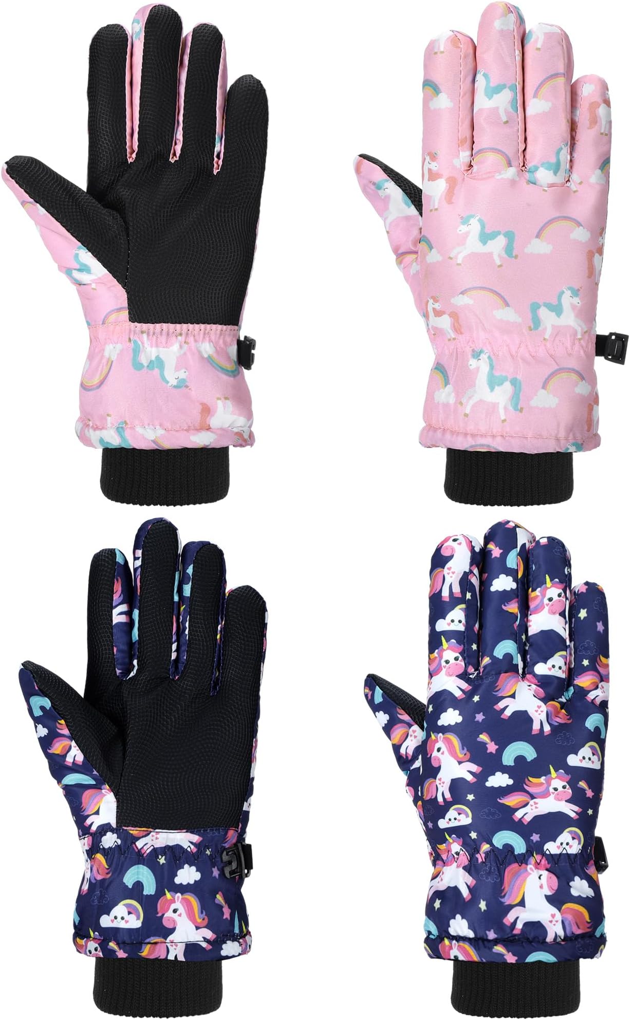 2 Pairs Kids Snow Gloves Winter Waterproof Kids Ski Gloves Youth for Girls Boys Outdoor Toddler Snowboard Warm Clothe
