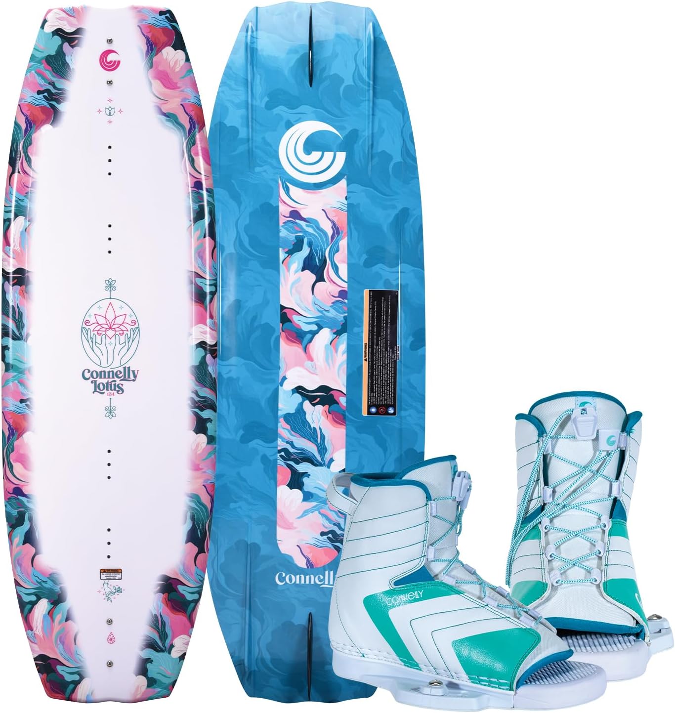 Connelly Wakeboard Package, Lotus 134cm w/ W's Optima - L/XL (W's Size 7-10)