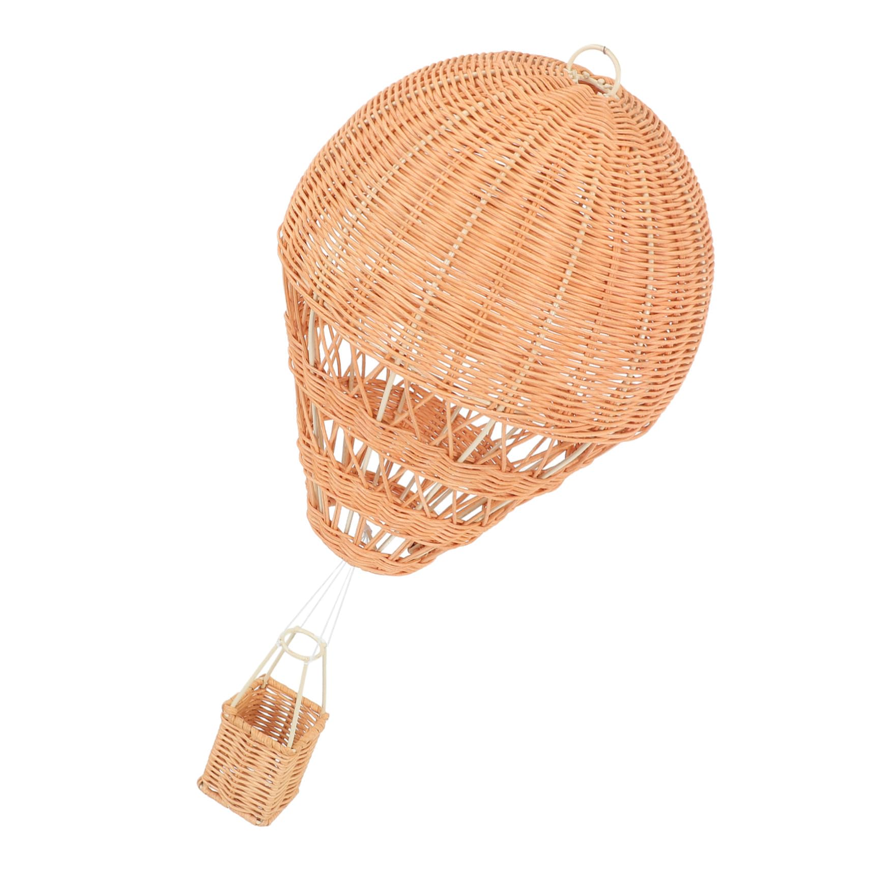Montgolfière rotin tressé décoration suspendue légère beige