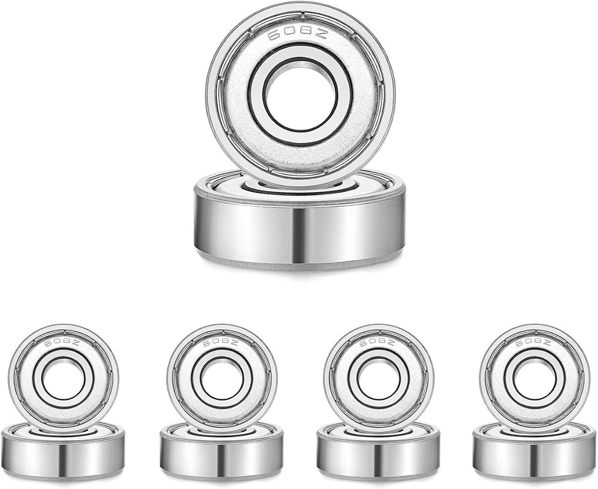 608z-Bearings Bola de ranura profunda sellada - Miniatura 8x22x7 mm, rodamiento de patines de goma con doble sellado