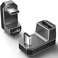 Vista 1 de JSAUX Paquete de 2 adaptadores USB C de 180°, ángulo de 180 grados tipo C macho a tipo C hembra (USB 4.0/PD 100W) y adaptador USB C macho a USB A