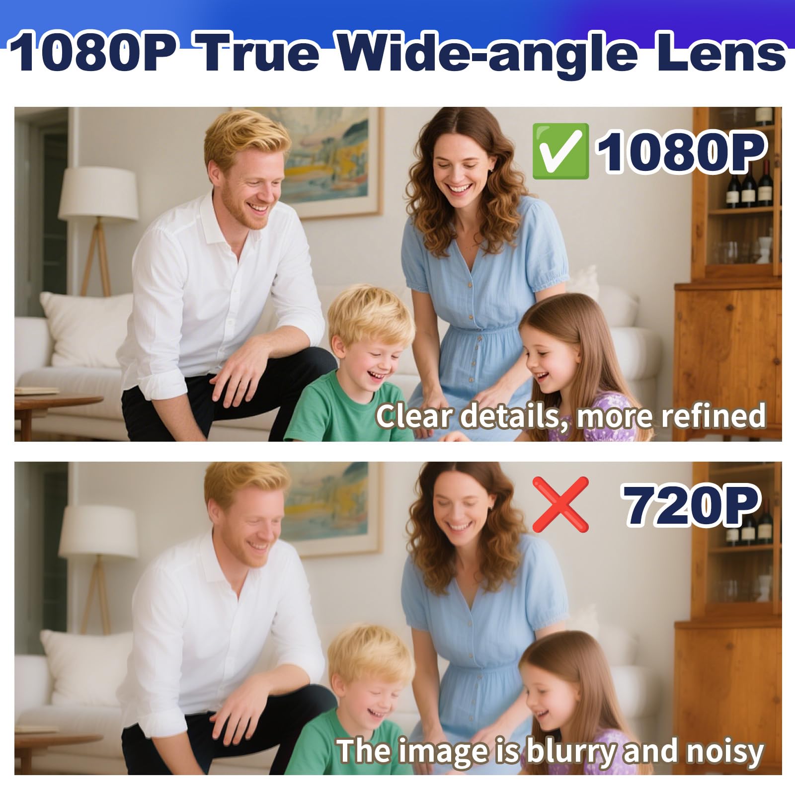 Mini Camera sans Fil Invisible 1080P Vision Nocturne Caméra Surveillance Grand Angle 140° Détection de Mouvement Enregistrement à Distance