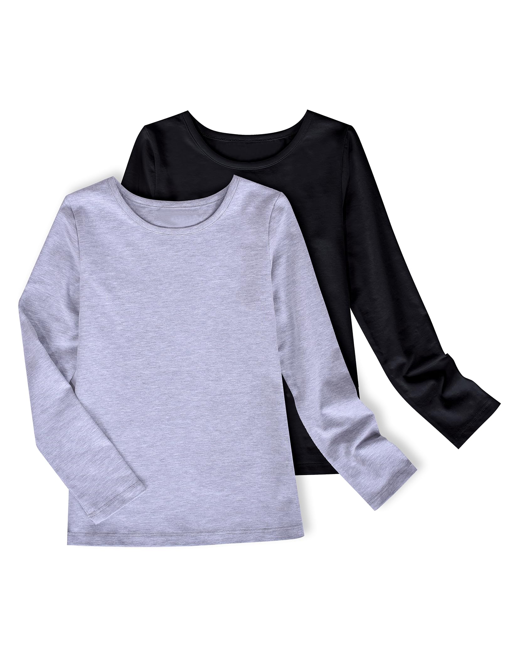 Sunny Fashion 2 Pack Girls Top Tee Shirt Base Layer Comfort Cotton Soft