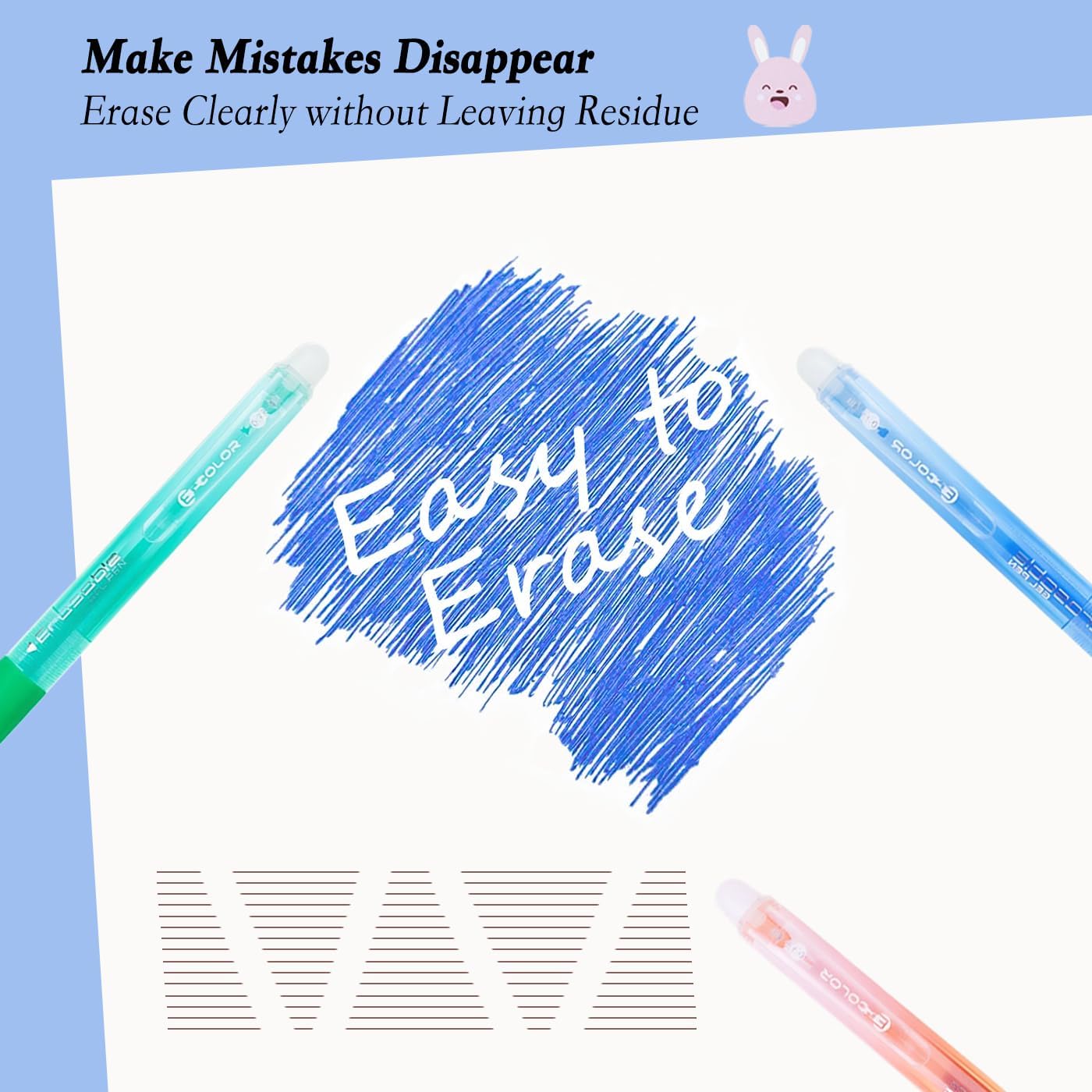 12Pcs Multicolor Erasable Gel Pens, Retractable Colored Fine Point 0.7 mm, Quick-Drying, Comfort Grip Writing Pens for School, Office, Exams (12) - Image 3