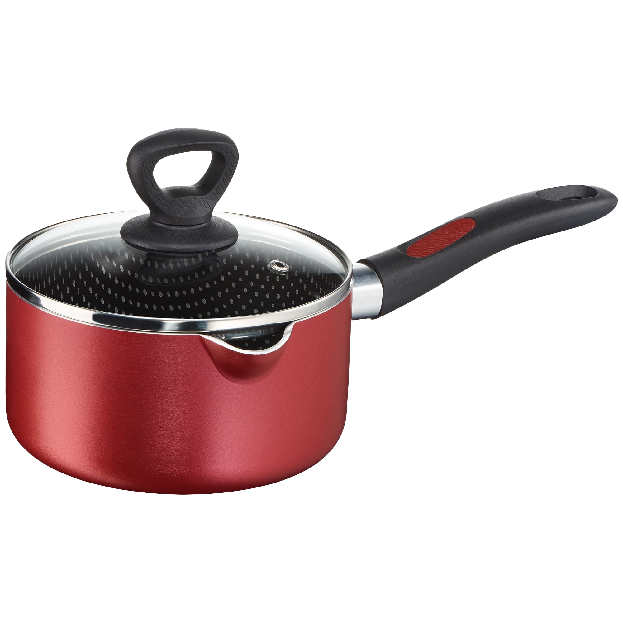 Tefal Simply Chef Sauce Pan with Lid | 16 cm | Resist Plus Coating | PTFE Exterior | Rio Red | 2-Year Warranty | World No. 1 in Cookware