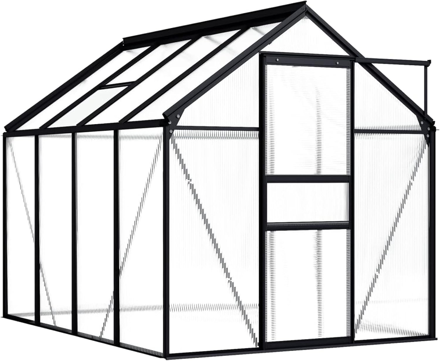 Leepesx Invernadero; Invernaderos Huerto, Invernaderos Jardin, Invernaderos Terraza, Huerto Urbano, de Aluminio Gris Antracita 4,75 m²