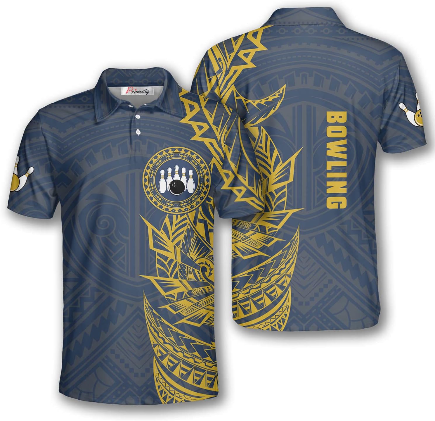 PRIMESTYBowling Shirts for Men, Short-Sleeve Bowling Jerseys for Team, Bowling Men's Polo Shirts