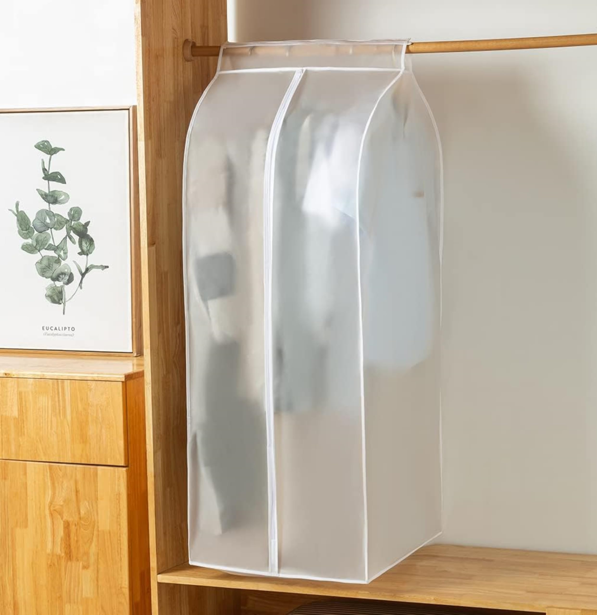 RAAHII Hanging Clothes Rack cover Bag for wardrobe storage, Hanging Garment Bags for Clothes Garment dustproof Protector Covers for Blazer, coat, jacket, suit, saree. (2)