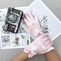 Vista 29 de Vestido de novia de satén para mujer, fiesta de ópera, guantes de los años 20, guantes hasta la muñeca Blanco