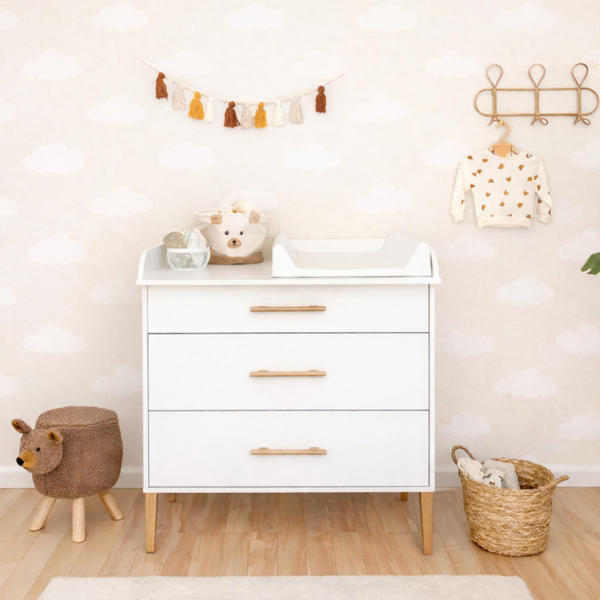 ATB Table a Langer Bebe ILA - Commode Chambre Enfant - Compacte Enfant Meuble de Rangement - Commode a Langer Bebe - Réalise Chambre Bebe Complete avec Un Lit - Baby Tables à Langer - Plan à Langer