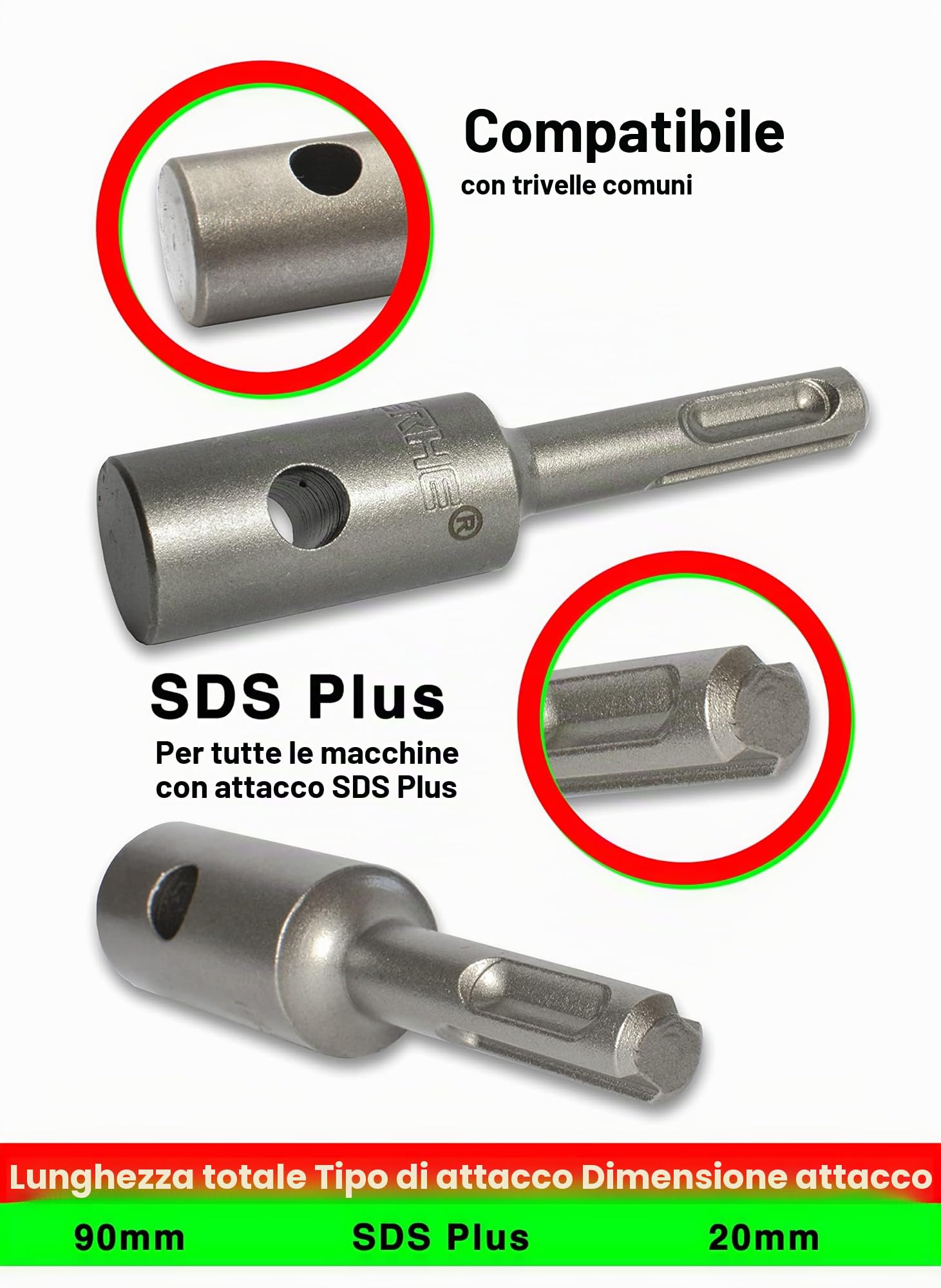 WERHE Trivella per terra 100 mm con doppia spirale – Acciaio robusto per piantumazione di alberi e costruzione di recinzioni – Compatibile con adattatore SDS Plus
