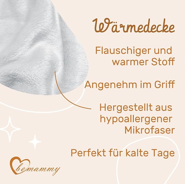 Be Mammy Coperta calda per bambini con peluche regalo per bambino con motivi 3D (Grigio Chiaro - Cervo) - 4