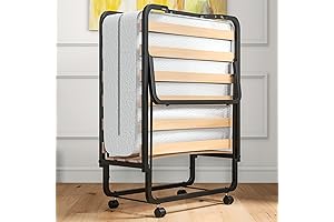 Giantex Cama Individual Plegable para Adultos con Colchón de Espuma de Memoria de 4 Pulgadas