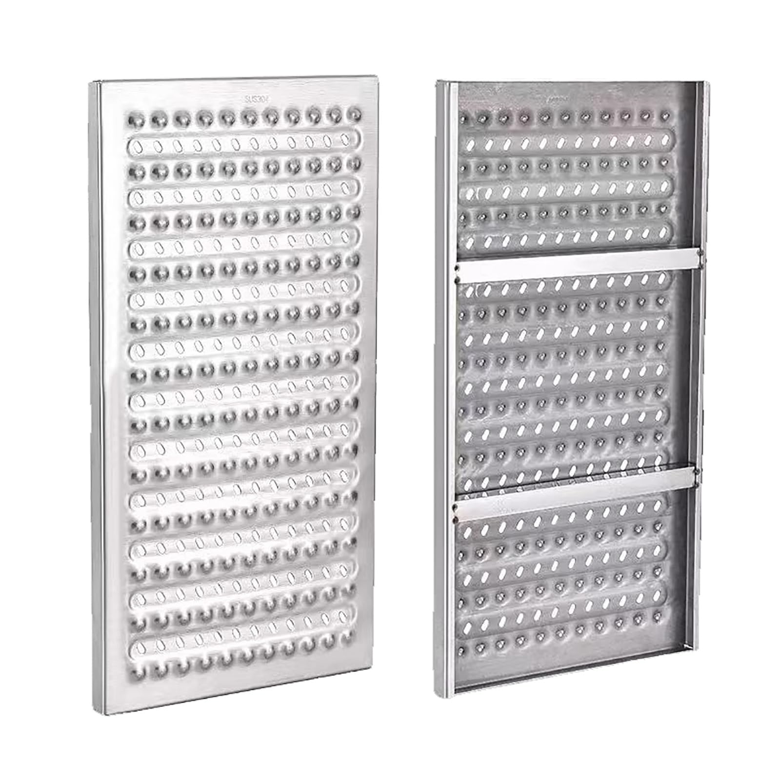 Griglia di scarico da giardino in acciaio inossidabile 304, con scanalatura lunga, per marciapiede/vialetto/bordo piscina/giardino, 35 x 58 cm