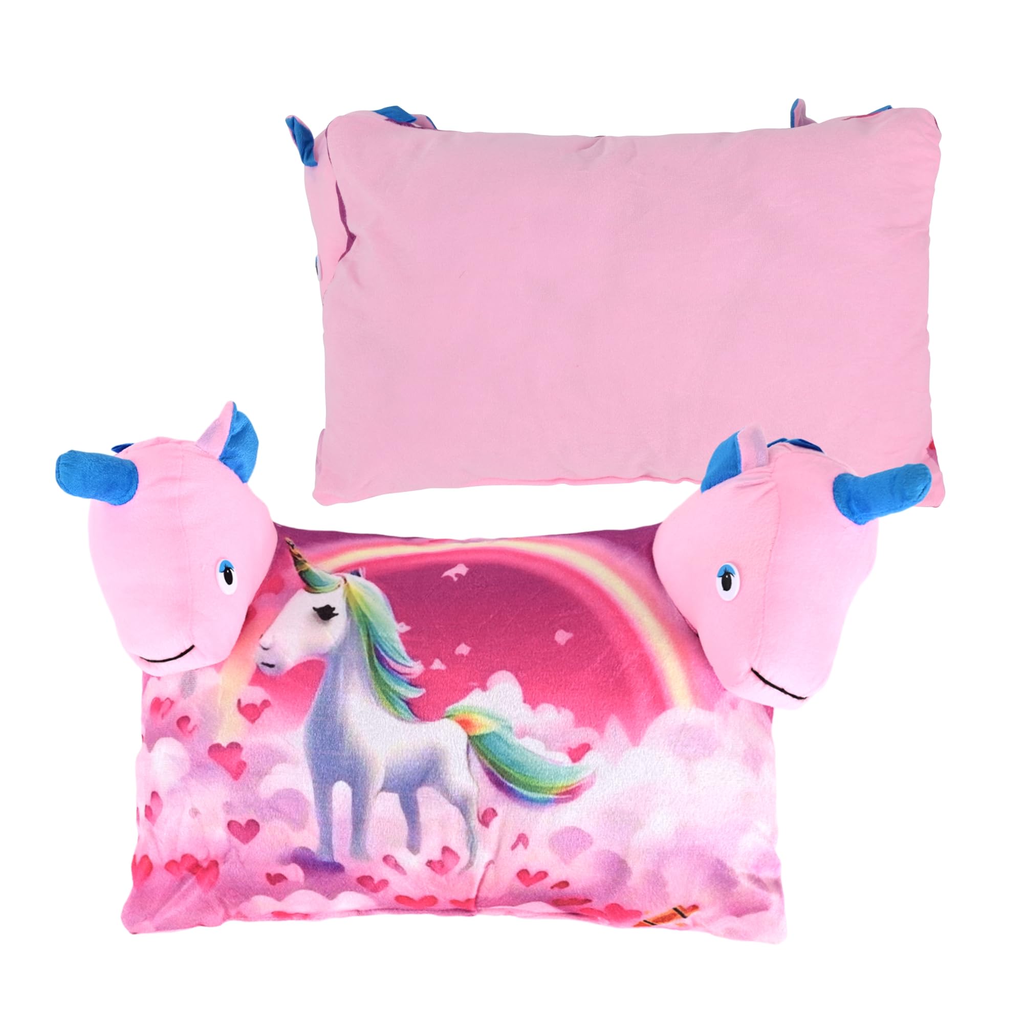 Kuber Industries Pack of 3 Soft and Cozy Pillow for Baby | 12x18 Inches Comfortable Toddler Pillow for 2 Year Olds | Sleeping Cushion for Kids Bedtime | Printed- Red Grey & Pink 1