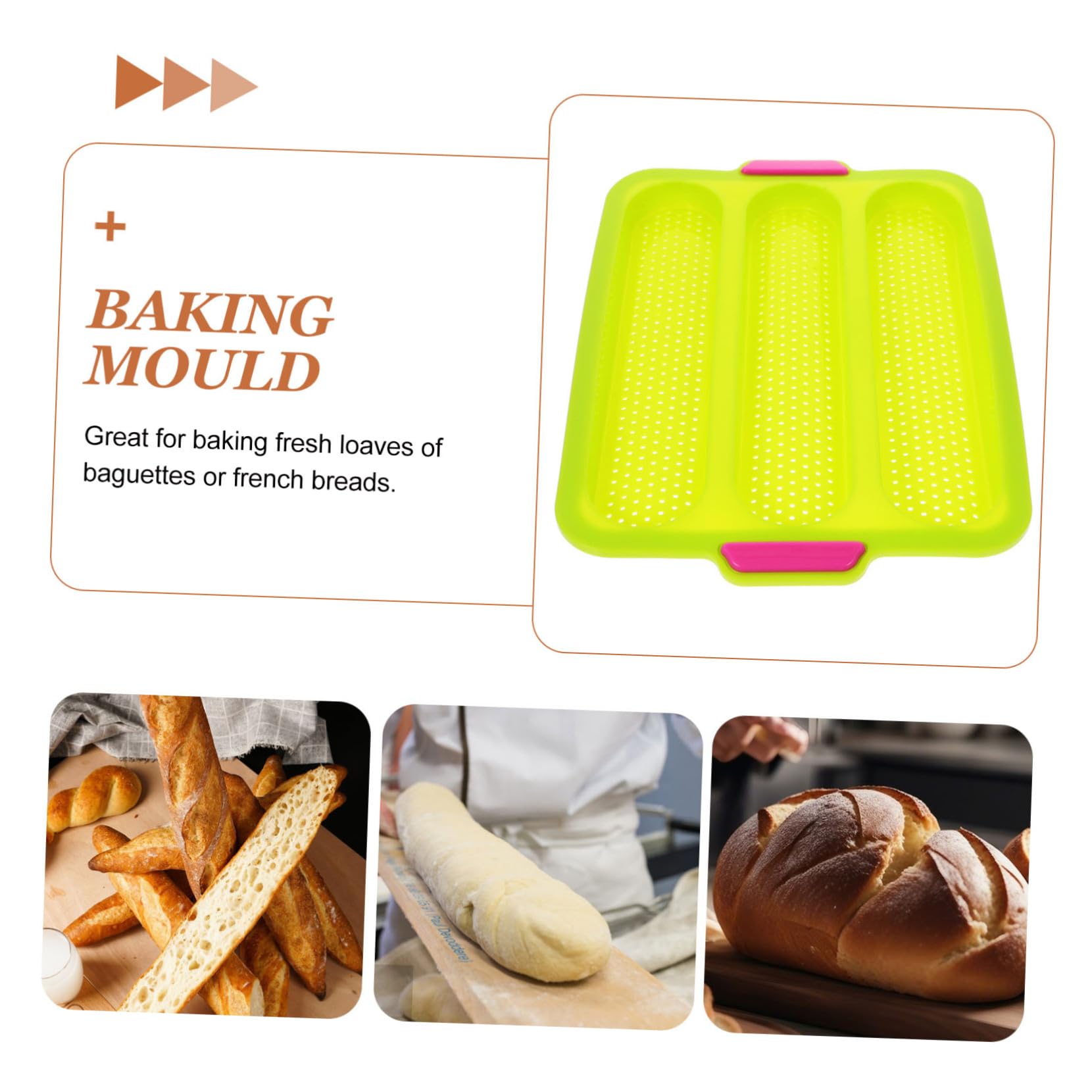 Ciieeo Non-stick Silicone Baking Mould Wave Stick Bread Baking Tray Kitchen Tool