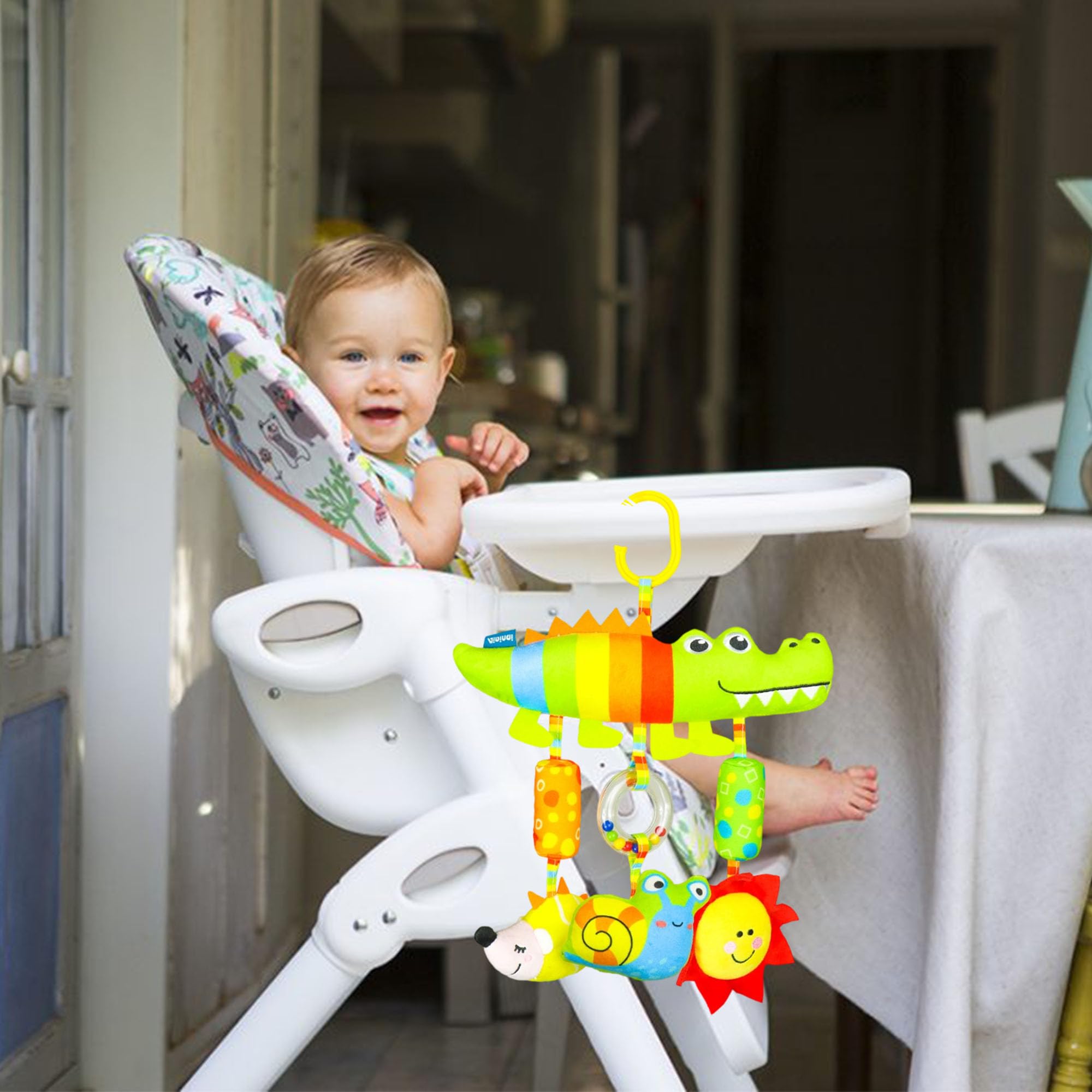 Jouet de Siège de Voiture pour Bébé, Jouet de Poussette, Fournitures Double Face dans la Voiture, Sensoriel pour Bébé, pour les Tout-petits de plus de 6 Mois (Le renard)
