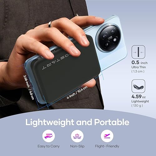 Miniatura 6 de Cargador portátil inalámbrico para Samsung, banco de energía ultra delgado de 5000 mAh con innovadora ventosa eléctrica, compatible con teléfono