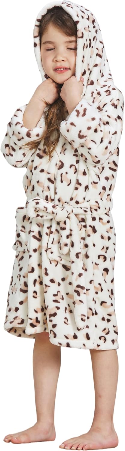 Kid's Robe Girls Boys Bathrobe Hooded Pajamas Toddler Robes Unisex Dressing Gown