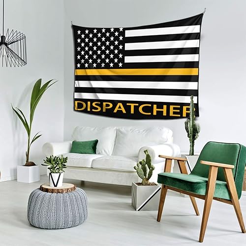 Miniatura 3 de Qauirfe Tapiz con diseño de bandera de línea dorada fina 911 para colgar en la pared sala de estar dormitorio oficina tapices de tela de 60 x 40