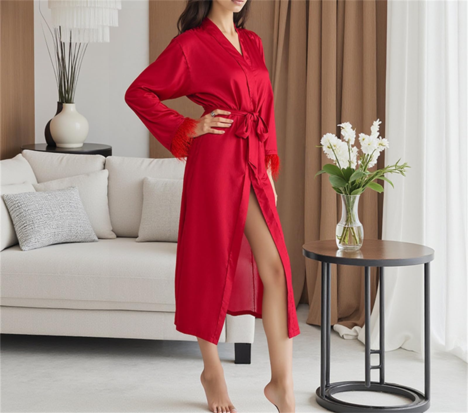 Robe kimono longue en satin soyeux pour femme pour mariée et demoiselle d'honneur, vêtement de nuit léger pour le quotidien