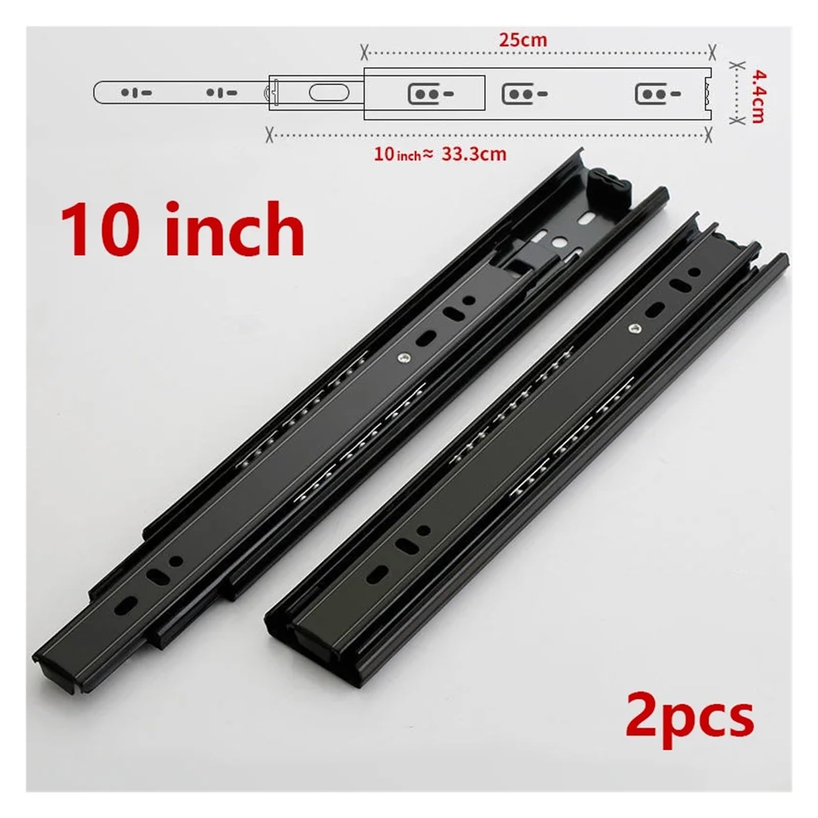 2 guide per cassetti con chiusura ammortizzata, estensione completa da 10 pollici, cuscinetti a sfera, chiusura automatica, guida per cassettiera, montaggio laterale), 12,Cold Rolled Steel-14inch