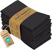 Vista 45 de Ruvanti - Juego de 12 servilletas de tela, servilletas de 45 x 45 centímetros lavables, suaves, duraderas, absorbentes, mezcla de algodón.