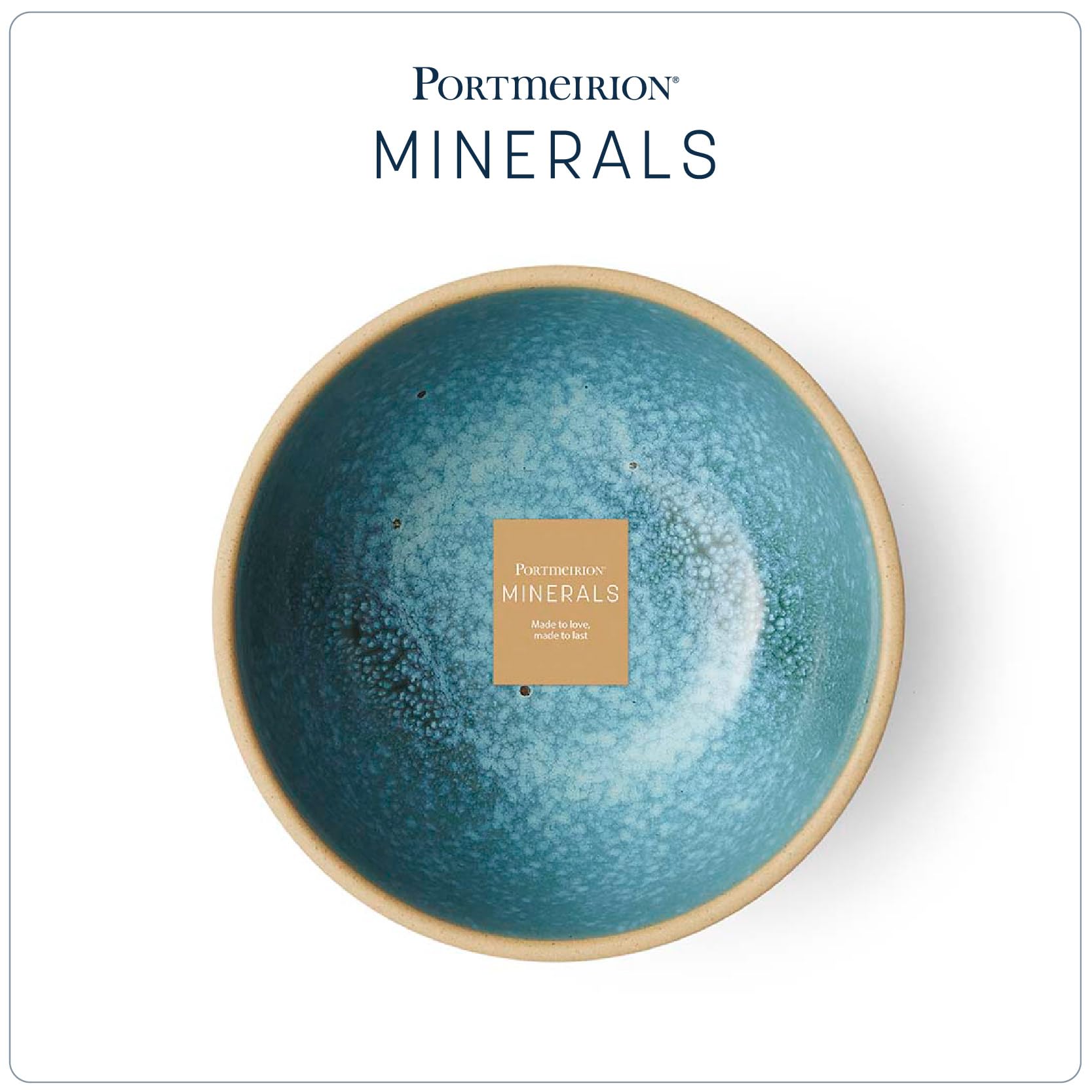 Portmeirion x Minerals 4-teiliges Jade-Schüssel-Set (17 cm, 482 ml) – blaue Schale aus Steinzeug mit reaktiver Glasur für Suppe, Nudeln und den täglichen Gebrauch