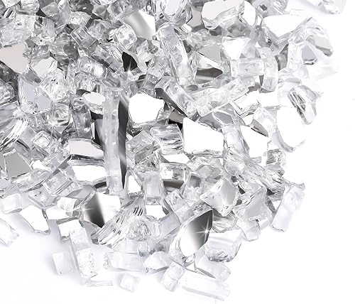 Utheer Vidrio para hoguera de 10 libras, vidrio templado reflectante de 12 pulgada para fogata de propano, rocas de vidrio mezcladas para mesa de