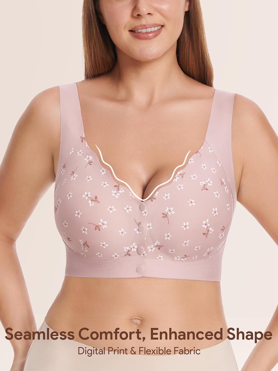 Seamless Daisy Bra for Women, Front Closure Jelly Bras Soft,Post Surgery Mastectomy Recovery,No Underwire Bralettes - Image 4