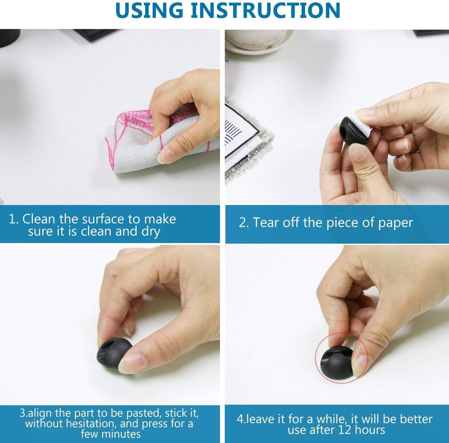 20-Piece Cable Clips Cable Organizer Cord Management Wire Holder System for Home and Office, Self-Adhesive Cord Holders, Black