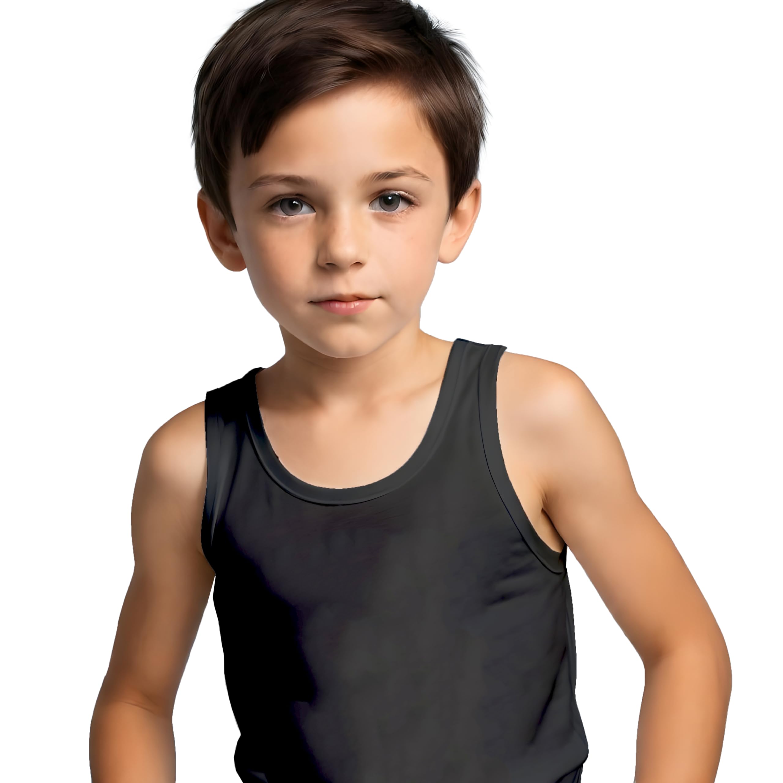 Camiseta sisas con tirantes anchos de colores variados en algodón para niños