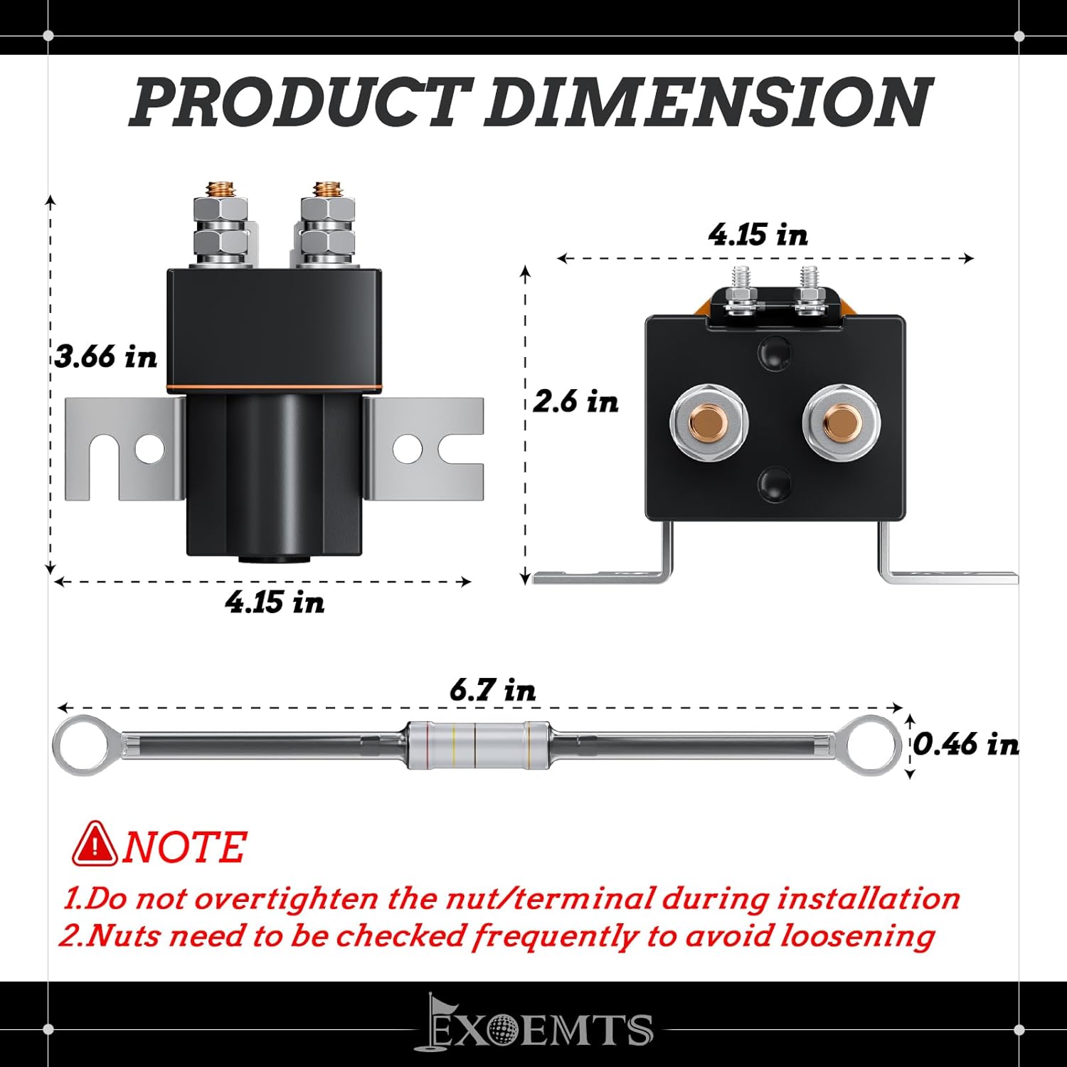 48V Club Car Solenoid, 4 Terminal Solenoid Coil for Club Car 1995-up DS & 2004-2008 Precedent Electric Golf Cart, Golf Cart Coil Solenoid with Resistor Replace OEM# 101908701 102774701
