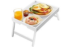 Pipishell Bamboo Bed Tray Table for Couch or Bed