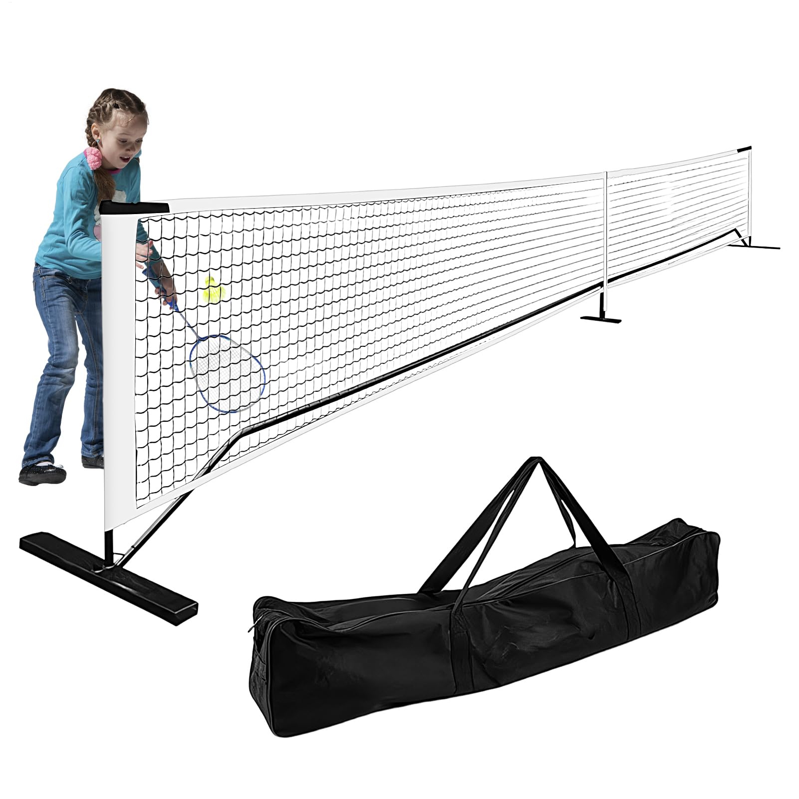 Net di allenamento da tennis portatile - Maglia sportiva da corridoio all'aperto, attrezzatura da cortile staccabile | Configurazione del sistema di trasporto pieghevole, attrezzatura da viaggio