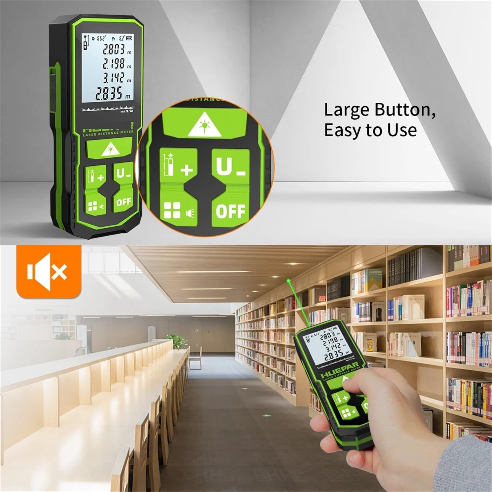 Herramienta de medición de distancia láser con Sensor de ángulo, telémetro láser Digital recargable, Rayo verde, 60M, 100M, 120M(60m)