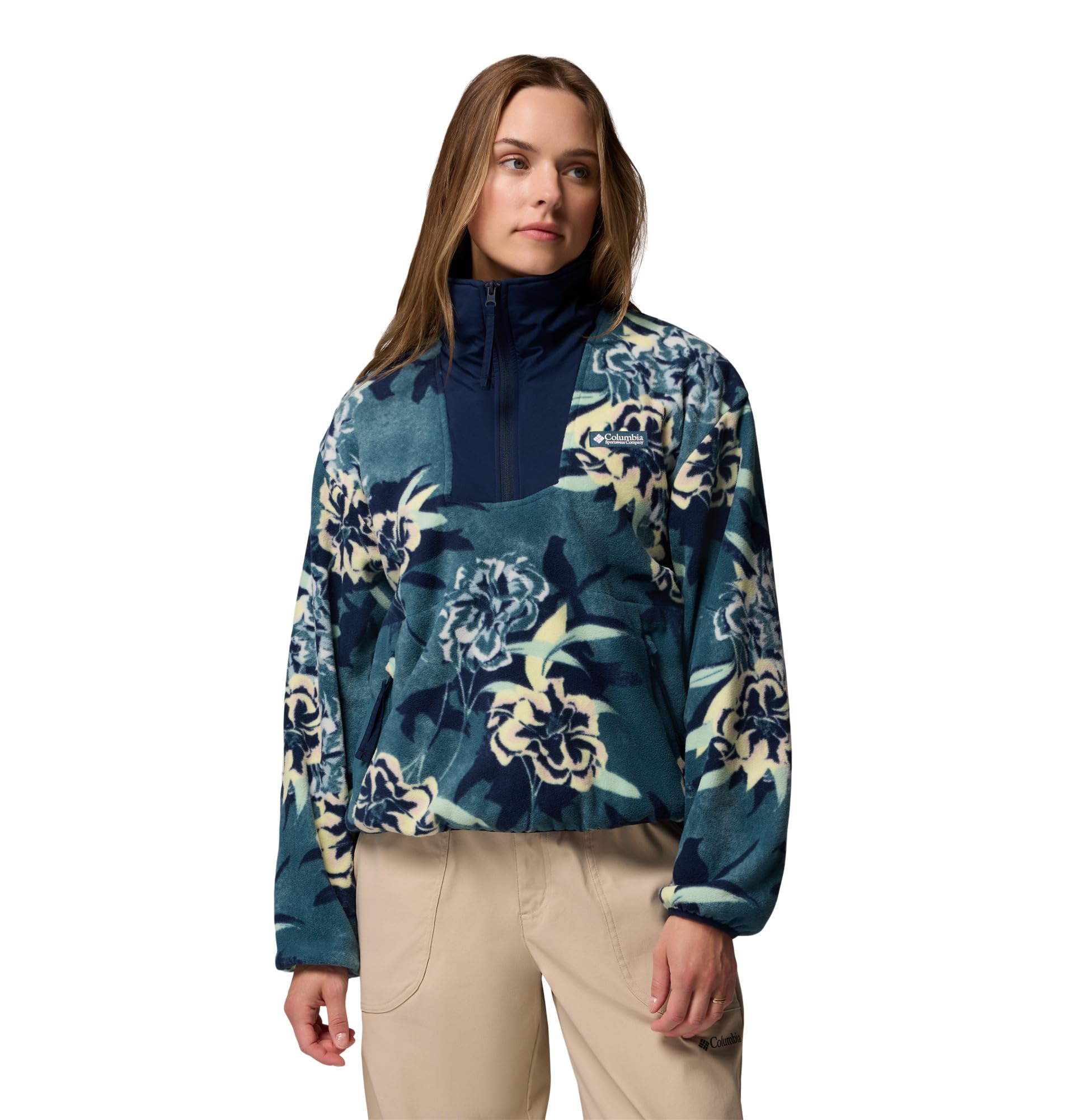 Columbia Women'S Sequoia Grove Printed Half Zip Fleece - Blue
