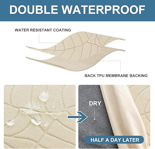 Vista 50 de Genina Fundas de asiento impermeables para sillas de comedor, fundas de asiento elásticas para sillas de comedor, extraíbles y lavables, fundas