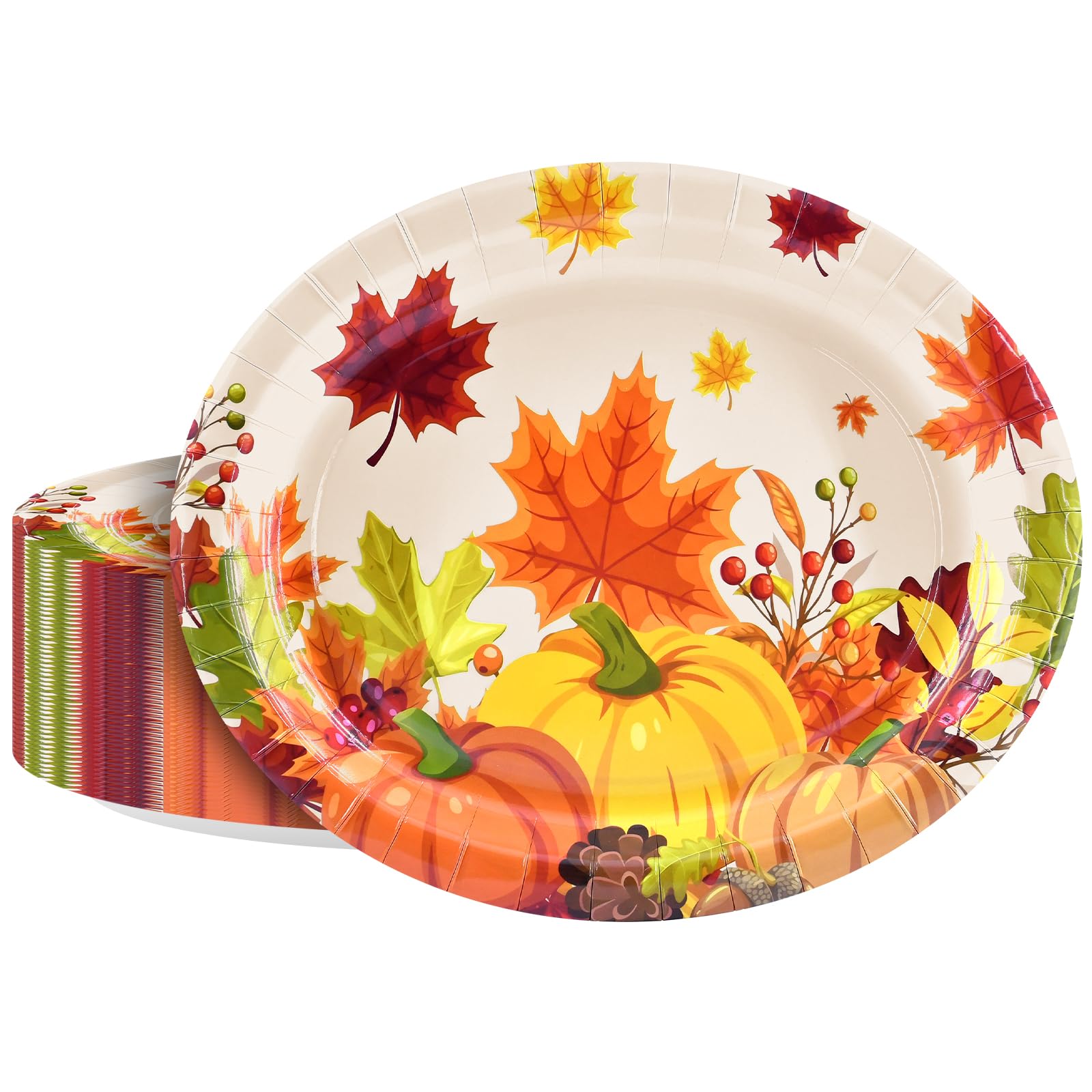 50 Pack Oversized Thanksgiving Oval Plates