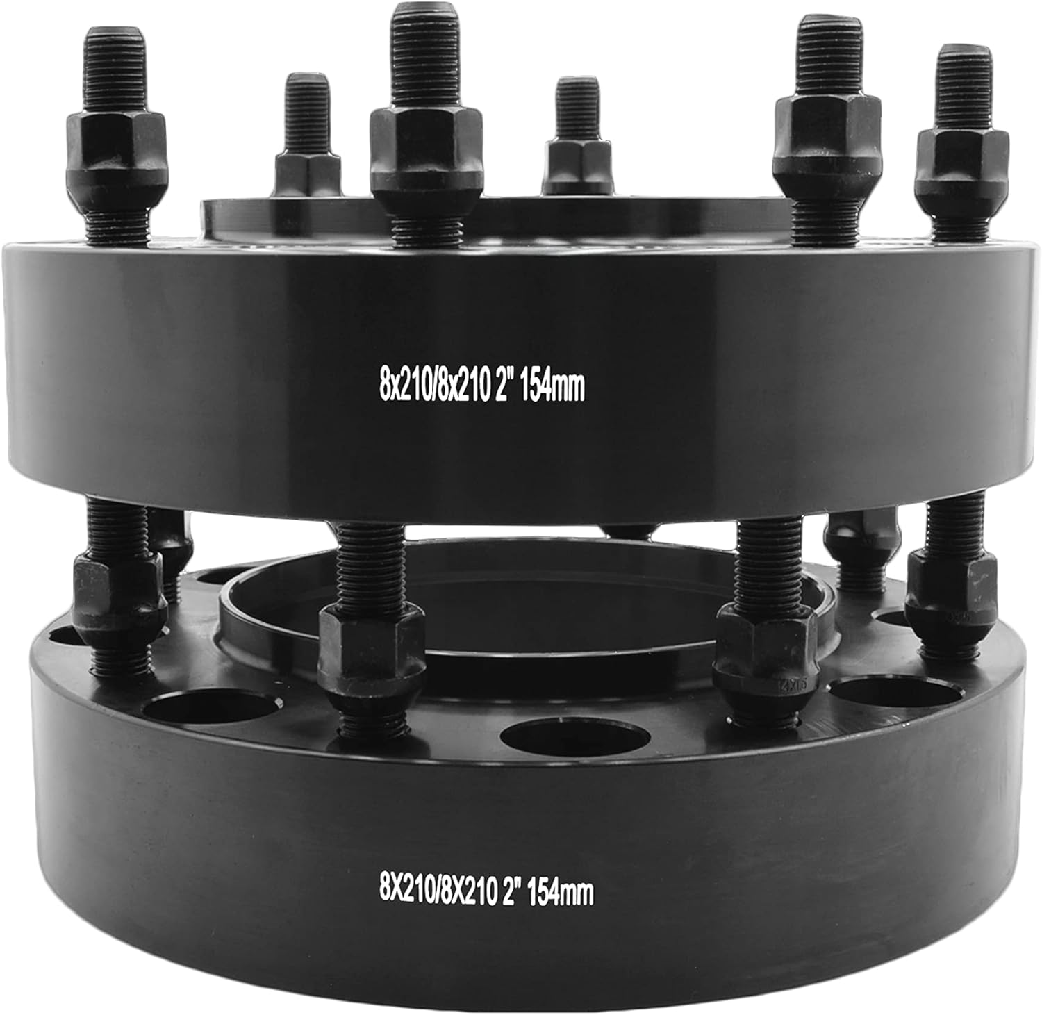 4 Pc 2011-2017 Silverado Sierra 3500HD Dually Front & Rear 8x210 MM Wheel Spacers Adapters 2" Thick 14x1.5 Thread Pitch FIts Dually Truck Only VW-HCA-82102141-154BK-4