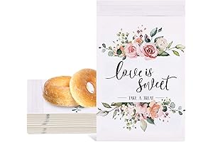 Whaline 150 Pcs Wedding Favors Candy Buffet Bags - 'Love Is Sweet' Cookie Treat Bags