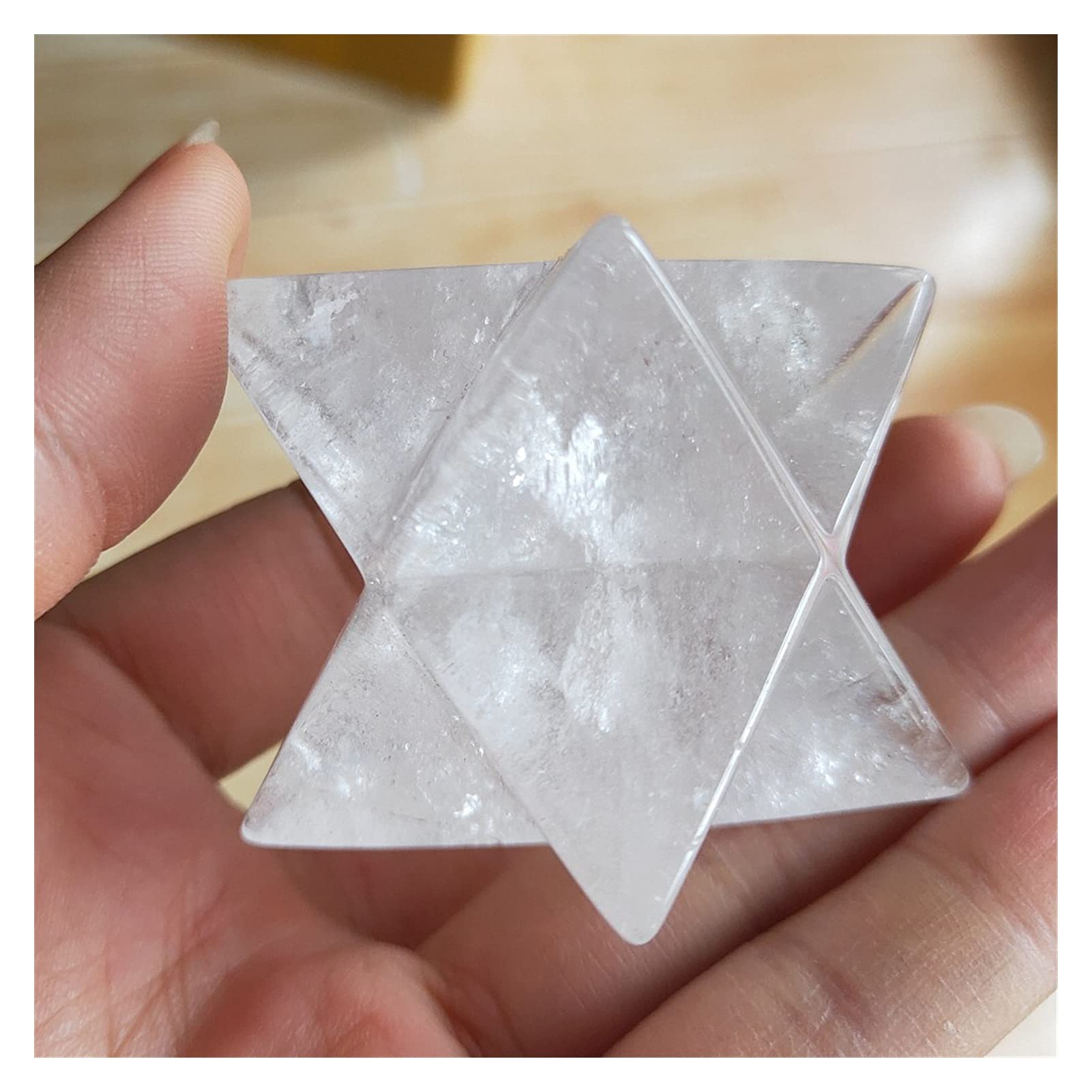 5 cm Natürlicher klarer Kristall Merkaba Pendel Kristallsteine ​​Merkaba Sterne Anhänger Schmuck Halskette Mineralien Voller Textur