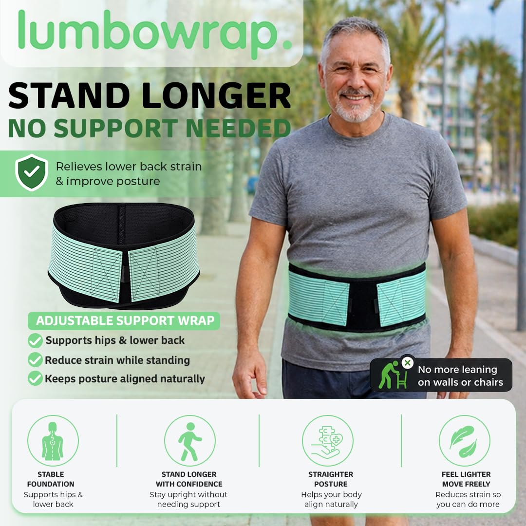 Lumbowrap® Sciatica Belt for Men & Women – Sacroiliac Hip Wrap for SI Joint Pain Relief, Sciatic Nerve, Lower Back Support, Pelvic Pain, Arthritis, Spinal Stenosis, Mobility & Obesity Support (Medium)