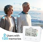Easy@Home Moniteur de pression artérielle de grande taille : bras supérieur numérique BP Machine, Tensiomètre automatique avec grande LCD Affichage & Indicateur irrégulier des battements cardiaques, 22-42cm Grand Cuff réglable, 2 Utilisateur EBP-07
