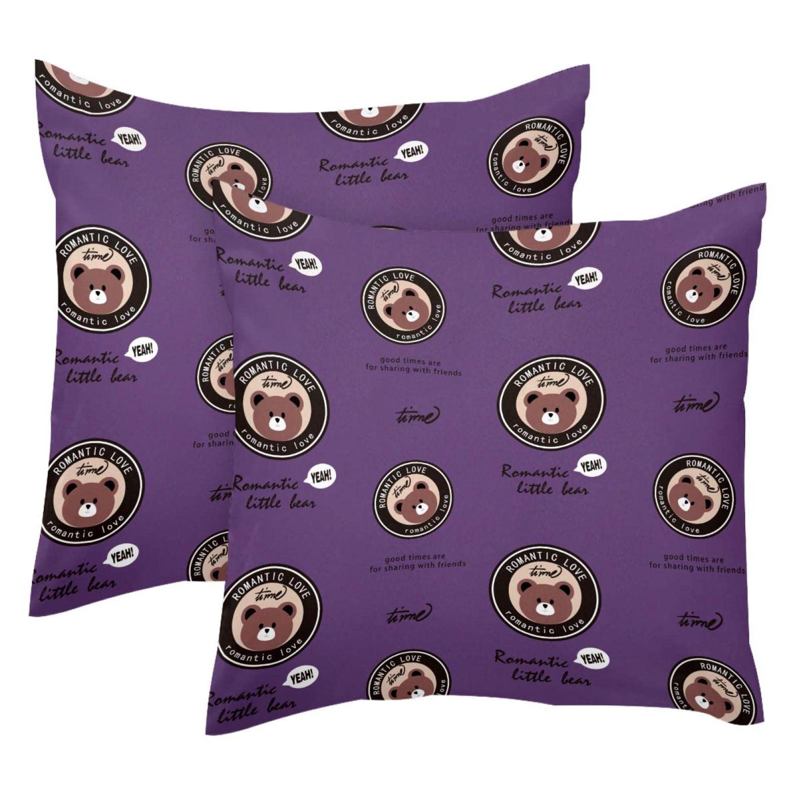 Coussin lombaire ours housses lot de 2 pour déco de maison