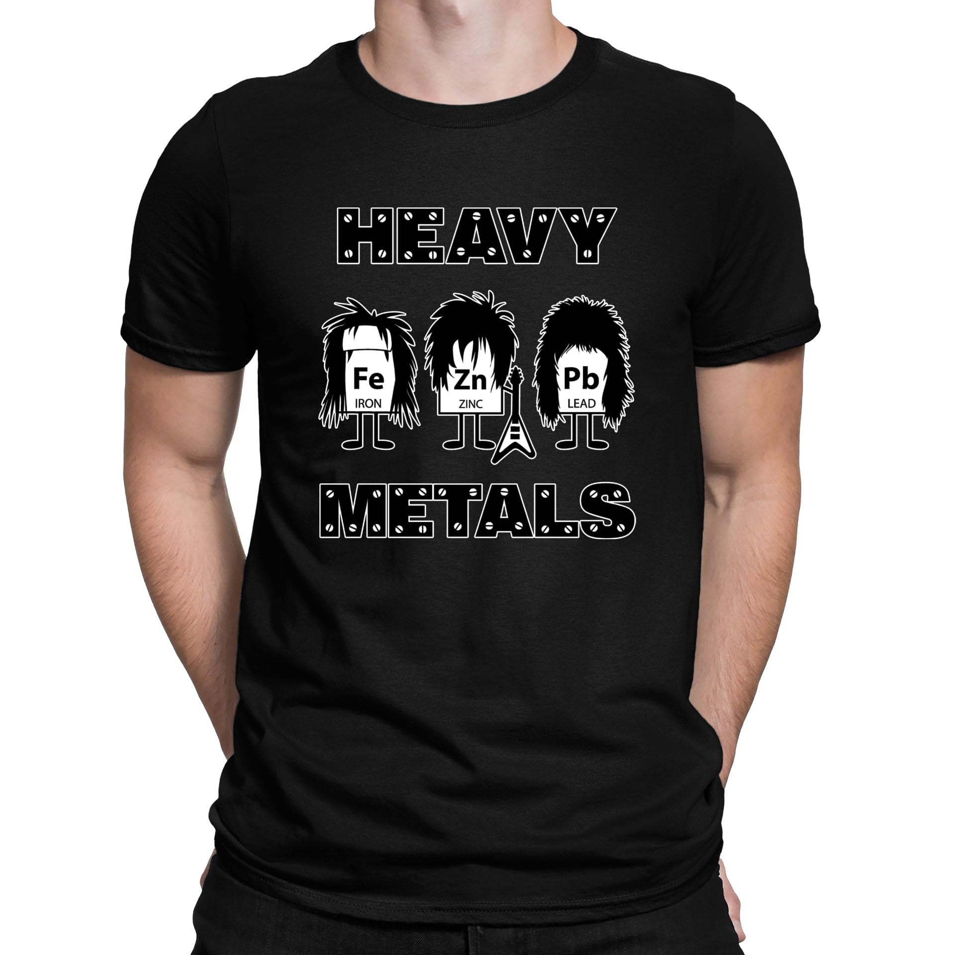 Flip Heavy Metals Science Funny Headbang Geek Symbols Womens T-Shirt Black UK 14-16 (XXL)